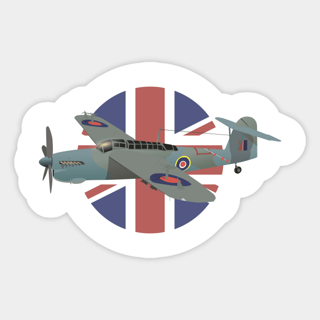 Fairey Barracuda British WW2 Airplane Sticker by NorseTech